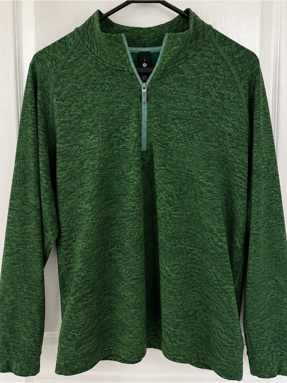 Lululemon Men's Green Heathered Half-Zip Pullover – Size Large